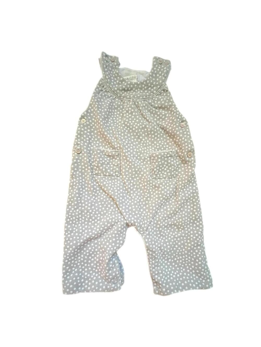 Jacadi Gray Polka Dot Overalls 3m